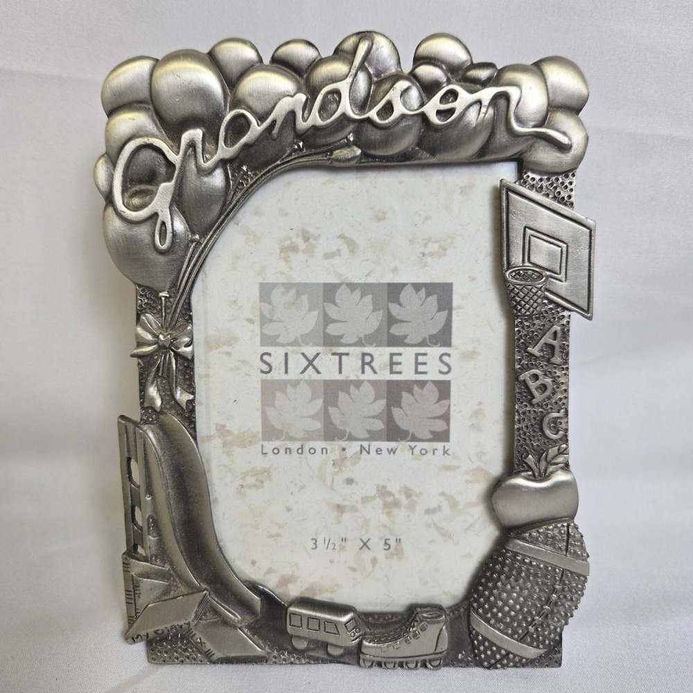 Sixtrees Grandson Metal Photo‎ Frame Holds 3.5"x5" Picture AF15635